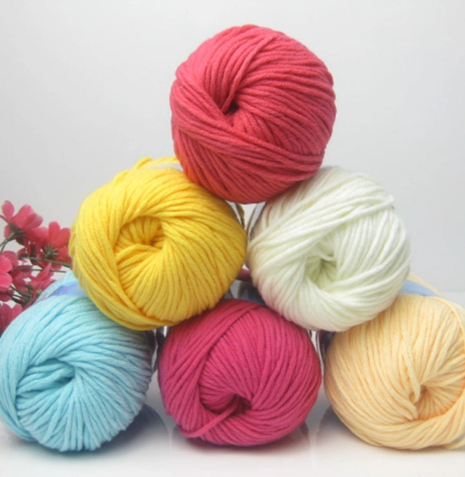 8ply 200g 100% Dyed Crochet Knitted Milk Cotton Fabric Yarns Blended Yarn Soft Acrylic Yarn