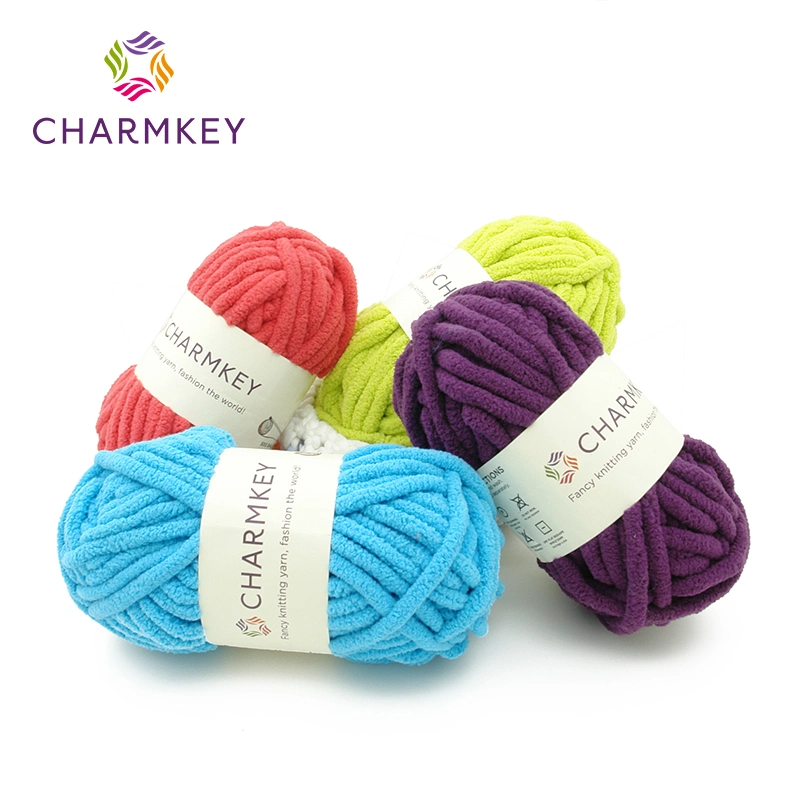 Amazon Hot Selling High Quality Soft Super Chunky Yarn Hand Knitting Blanket Giant Chenille Yarn