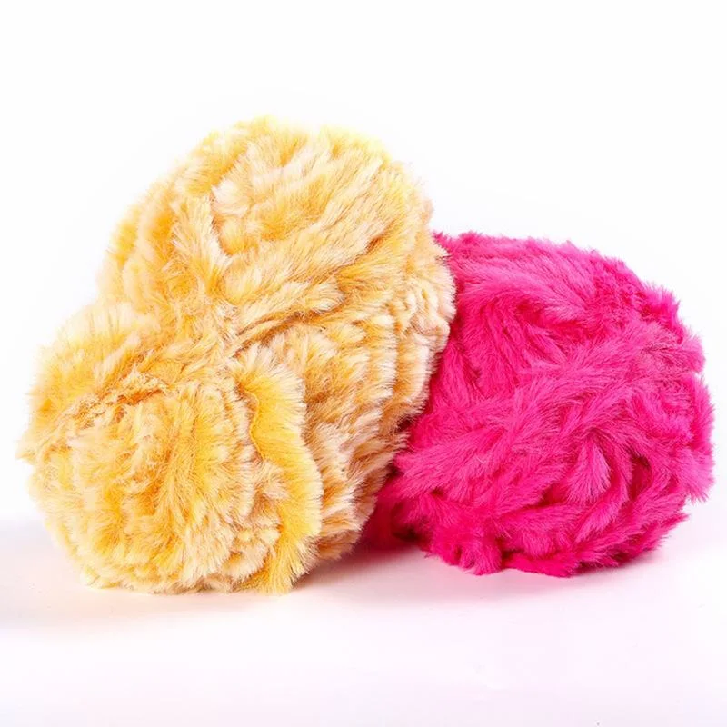 Fancy Colorful Chenille Faux Fur Feather Yarn